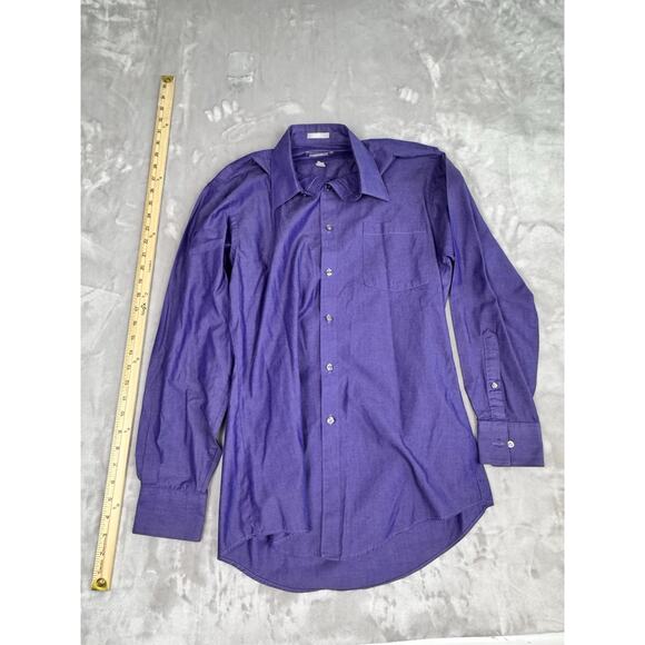 Van Heusen Not Sorry Goods Purple Dress Shirt Button Up Long Sleeve Men 15 32/33 - Picture 1 of 4